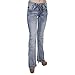 Sexy Couture Women's S148-PB Light Wash Denim Mid-Rise Rhinestone Bootcut Jeans