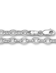 14K Yellow Gold Oval Rolo Link Chain Bracelet - Width 4.6mm - Length 7 Inch