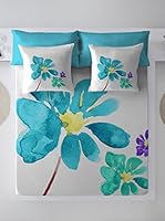 COSTURA Juego De Sábanas Blue Blossom (Turquesa)