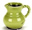 Napa Home & Garden Tuscany Collection 8-Inch by 6-Inch by 6-1/4-Inch Decorative Ceramic Pitcher with Twisted Handle, Celery Green