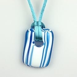 Limited Edition Murano Glass Pendant - Kalahari (Turquoise and White)