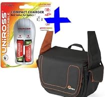 eHome Bundle: Lowepro Soft Carry Case +Uniross 2100mAh NiMh Batteries & Charger for SLR-style Super Zoom Cameras Fuji HS20 HS10, Fujifilm S200 S100