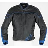 Alpinestars Halo Leather Motorcycle Jacket Blue 58