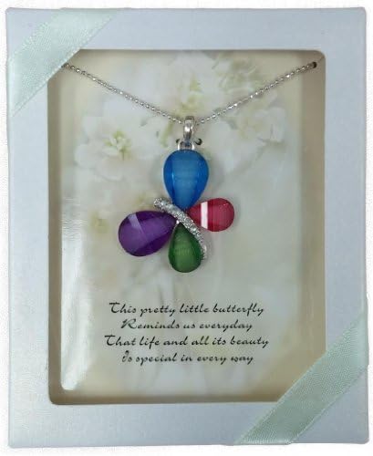 Butterfly Pendant Necklace with Eupropean Crystals