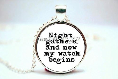 ArtShop Fashion Jewelry Game Of Thrones Night Gathers And Now My Watch Begins Jon Snow Necklace Christmas gift