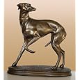GREYHOUND POINTING STATUE Real Bronze Powder Cast Figure Whippet Italian Greyhound