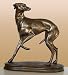 GREYHOUND POINTING STATUE Real Bronze Powder Cast Figure Whippet Italian Greyhound