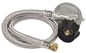 Bayou Classic M5LPH, 36" Stainless Braided Low Pressure Hose, 1-PSI Regulator, 3/8" Flare Swivel Fitting