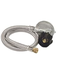 Lawn & Patio: Bayou Classic M5LPH, 36" Stainless Braided Low Pressure Hose, 1-PSI Regulator, 3/8" Flare Swivel Fitting - Bayou Classic