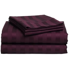 Hotel Collection 410-Thread Count 100% Egyptian Cotton Sateen Dobby Stripe Sheet Set