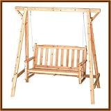IMAGE OF Rustic Wooden Garden Chair Swing New