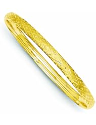 Genuine 14K Yellow Gold 3/16 Diamond-Cut Fancy Hinged Bangle Bracelet 4 Grams Of Gold 100% Satisfaction Guaranteed.