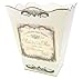 Romantic Decor and More Retro Vintage Wastebasket E13 Trash Can, Trash Bin, Trash Basket ~ Shabby Chic Ivory Enamel with Vintage French Perfume Label.