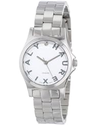 Haurex Italy Womens 7A505DSS Diamond-Accented Mini City Stainless Steel Three Hands Watch