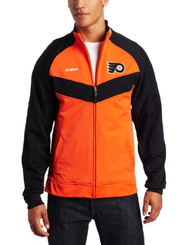 NHL Men's Philadelphia Flyers Center Ice Travel Jacket (Orange, Large)