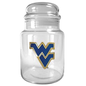 West Virginia Mountaineers NCAA 31oz Glass Candy Jar - Primary Logo