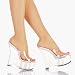 6 Inch Sexy Wedge Shoes Clear Strap High Heel Sandal