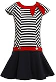 Bonnie Jean Girls 7-16 Stripe Knit Bodice To Solid Skirt