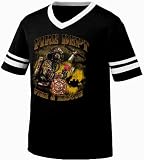 Firefighter With Axe Mens Ringer T-shirt, Fire Dept, Fire And Rescue Mens V-Neck Tee