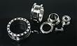Stainless Steel Screw-on Plugs with Clear/Black CZ 0G - Sold as a Pair