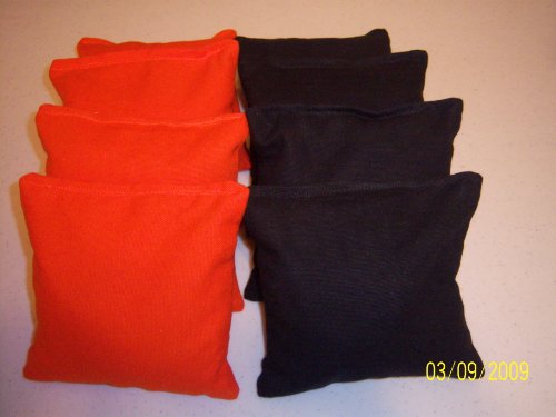 Cornhole Bags ACA Regulation 4 Orange & 4 Black