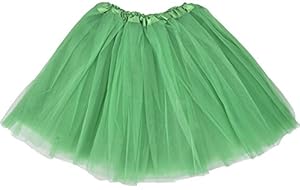 Simplicity Women's Classic Elastic, 3-Layered Tulle Tutu Skirt, Dark Green, One Size