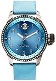 Image of Nautica A20002 Steel Ladies Light Blue Dial Light Blue Leather Strap Watch