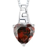 3.50ct Heart Shape Garnet Pendant in Sterling Silver