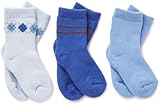 Luvable Friends 3 Pack Argyle Computer Socks, Blue, 18-36 Months