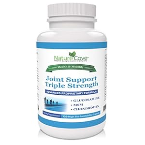 NatureCove Triple Strength Joint Support ? Advanced Proprietary Formula ? Glucosamine ? MSM ? Chondroitin ? 120 High Bio-availability Caplets