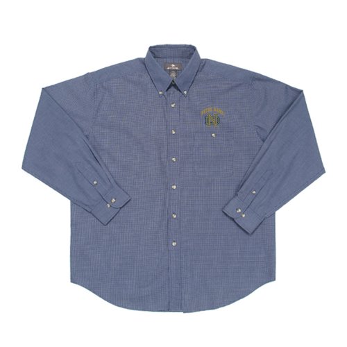 Antigua Notre Dame Matrix Mini Check Long Sleeve Shirt (X-Large, Navy/White)