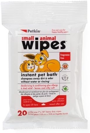 Petkin BP Petkin Small Animal Wipes, Ideal Instant Pet Bath For Your Small Furries.