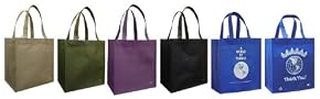 Reusable Grocery Tote Bag 6 Pack Combo