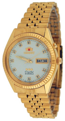 Orient Men's All Gold Diamond Index Self Winding Automatic Watch #BEM6R001W