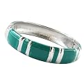 Double Bar Enamel Bangle Bracelet - Green