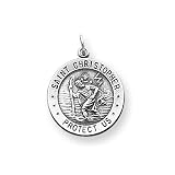 Sterling Silver St. Christopher Medal with a 20" steel chain