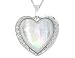 Mother of Pearl Gemstone and Diamond Heart Pendant in White Gold with Chain