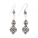 Ornate Thai Hill Tribe Sterling Silver Bead Dangle Earrings, #7494