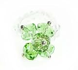 Peridot Clear Crystal Single Band Cluster Swarovski Crystal Ring