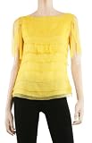 CRINKLED SILK CHIFFON TIERED BLOUSE