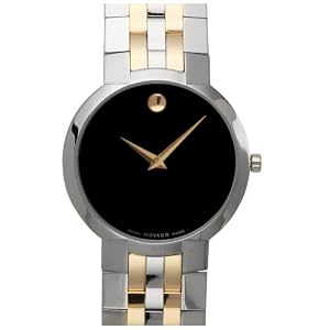 Movado Men's Faceto Two-Tone Bracelet Black Dial Watch #0606062