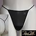 Sexy Thong Panty with Pink Stone Detail in Plus Sizes: 8, 9, 10 Black