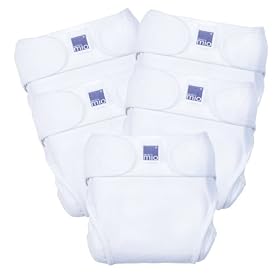 Bambino Mio Bambino Mio Multi Buy Miosoft Nappy Cover for 12 Months Baby (XXLarge, Pack of 5, White)