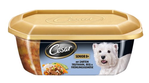 Cesar Multi-Menü Schale Senior – mit zartem Truthahn, Reis und Frühlingsgemüse 8x280g