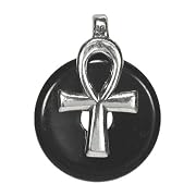 Ankh Gem Pendant in Sterling Silver
