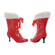 2.5 Inch Sexy Red Santas Helper Christmas Boots White Faux Fur