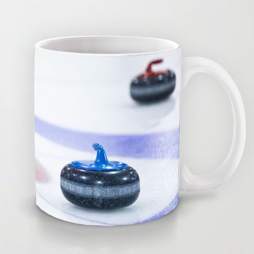 Uique Gift Choice - White 11 oz Classic White Ceramic Mugs Cutom Design with Sport Curling Winter Olympics Coffee Mugs/Tea Mugs/Drink Cups - Dishwasher and Microwave Safe