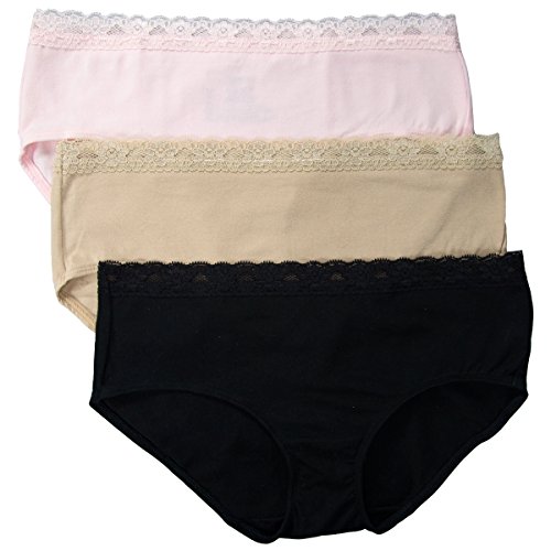 3 Pack Hanes Platinum Pure Comfort Stretch Hipsters Panties No Pinch Lace For Women