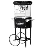 Great Northern Popcorn Black 4 oz. Ounce Foundation Old-Fashioned Popcorn Popper and Cart