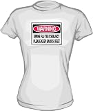 Warning Swine Flu Test Subject Keep Back Sign Logo Women's Tee Shirt Regular Fit Medium White